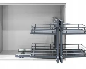 Narożny Cargo Magic Corner – uniwersalny lewy/prawy, 1000 mm, grafit, pełne dno